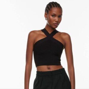 Aritzia Babaton Sculpt Criss Cross Cropped Tank Size XS